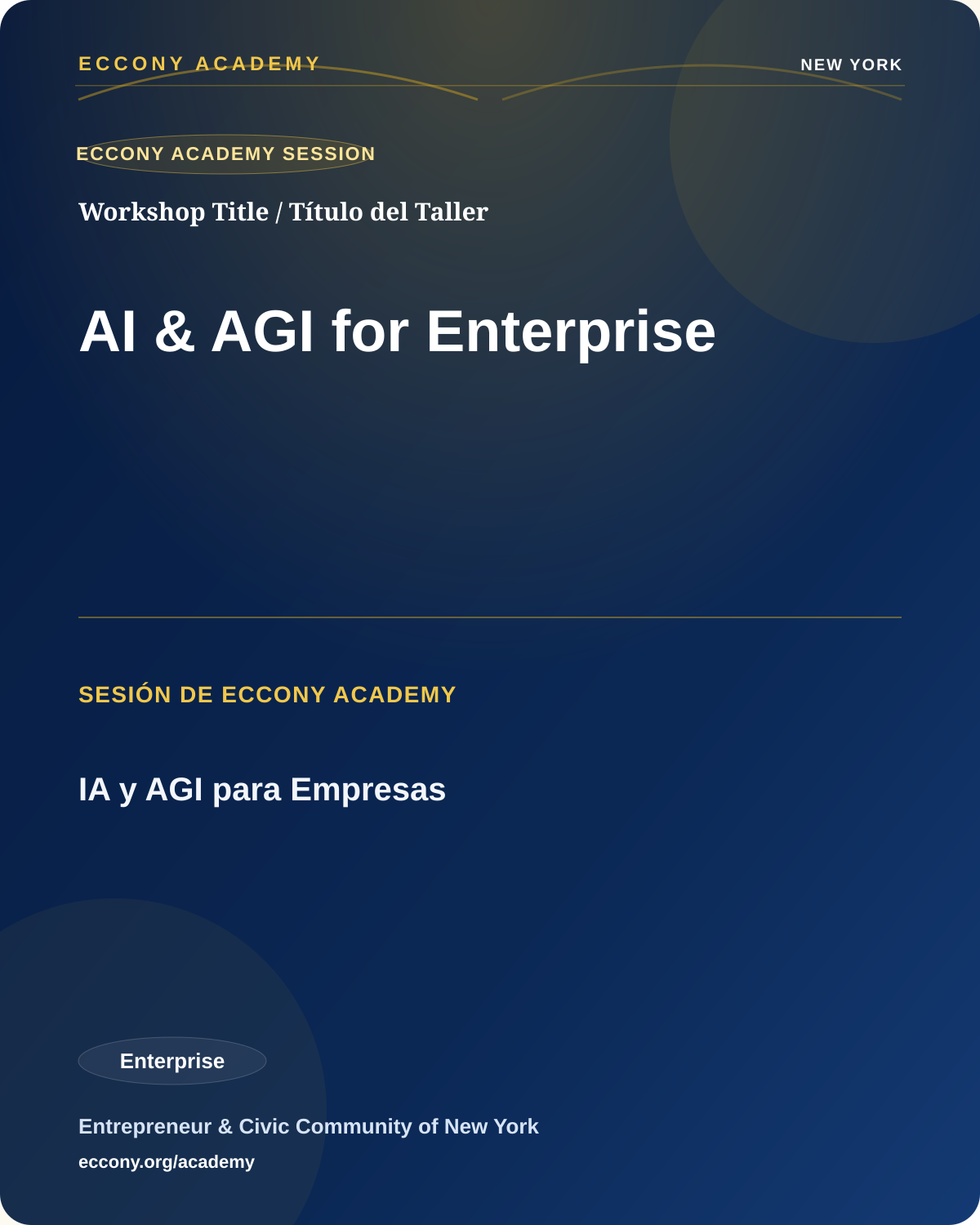 AI & AGI for Enterprise at ECCONY Academy