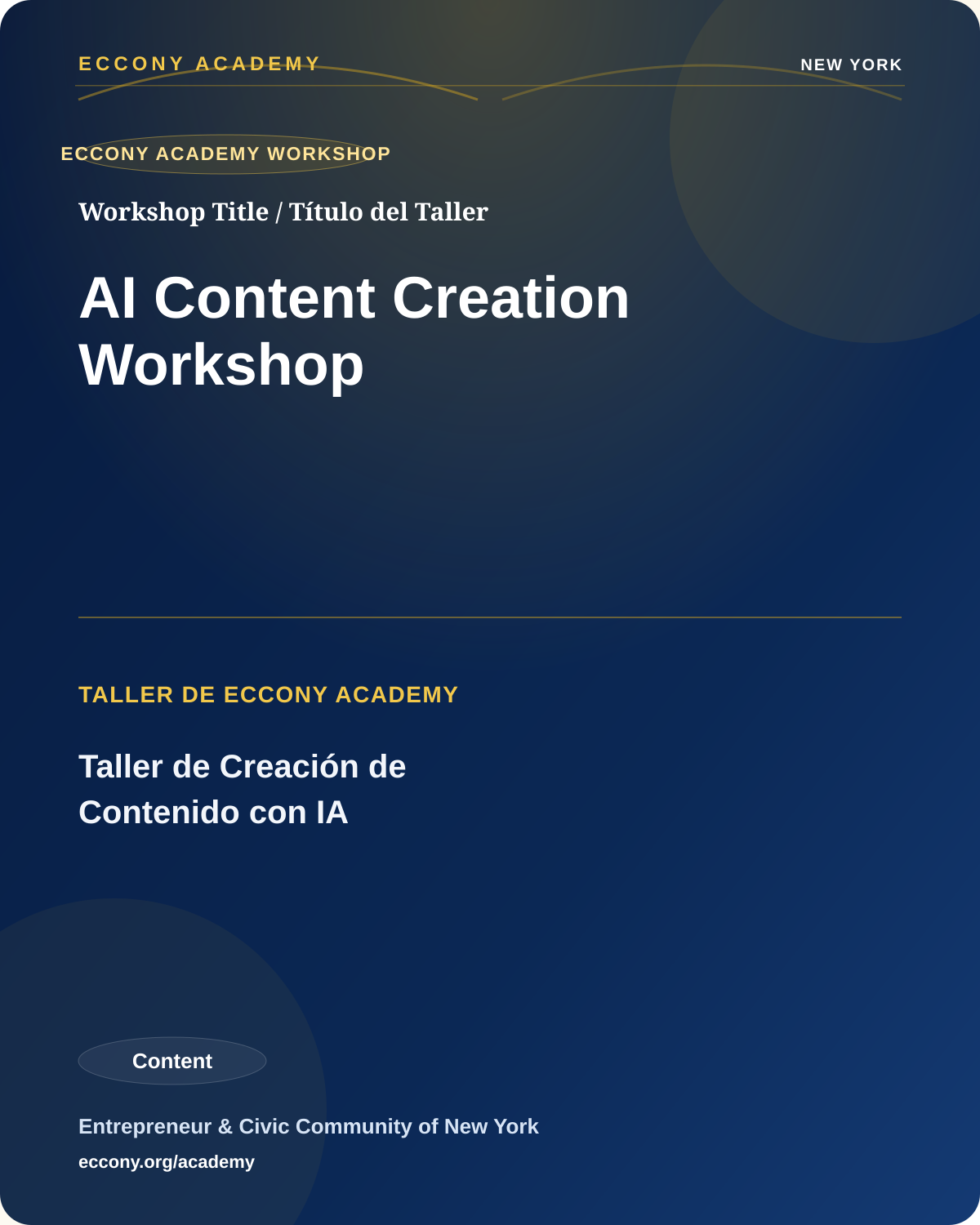 AI Content Creation Workshop at ECCONY Academy