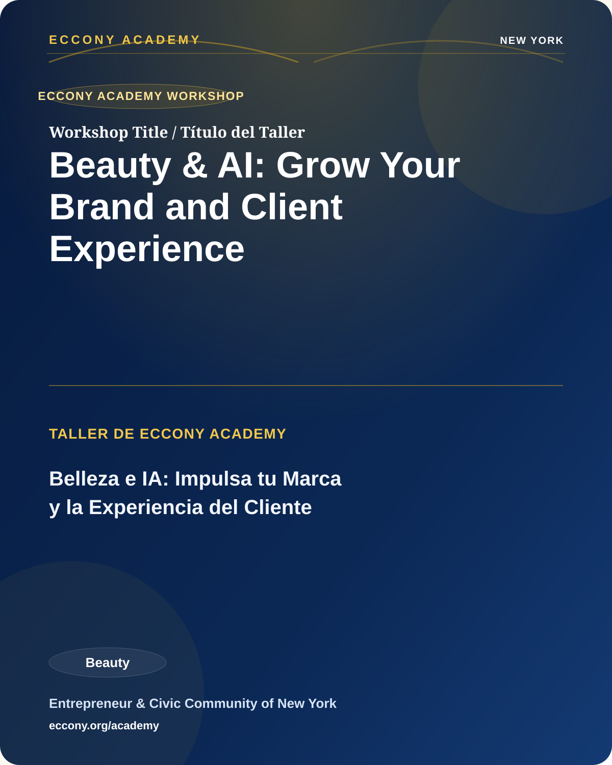 Beauty & AI: Grow Your Brand and Client Experience at ECCONY Academy