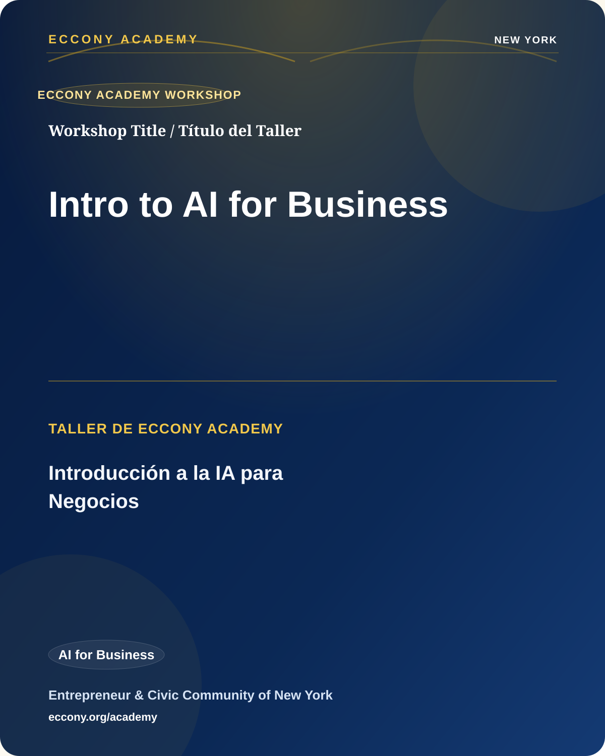 Intro to AI for Business at ECCONY Academy