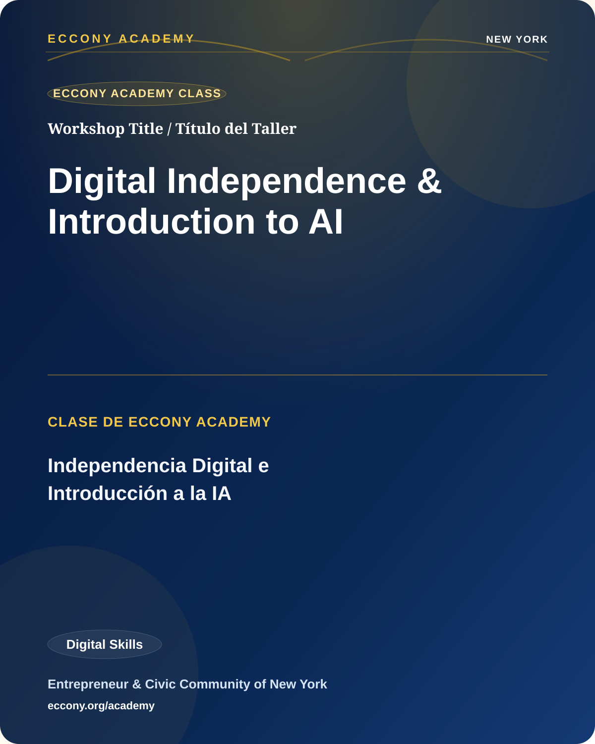 Digital Independence & Introduction to AI at ECCONY Academy