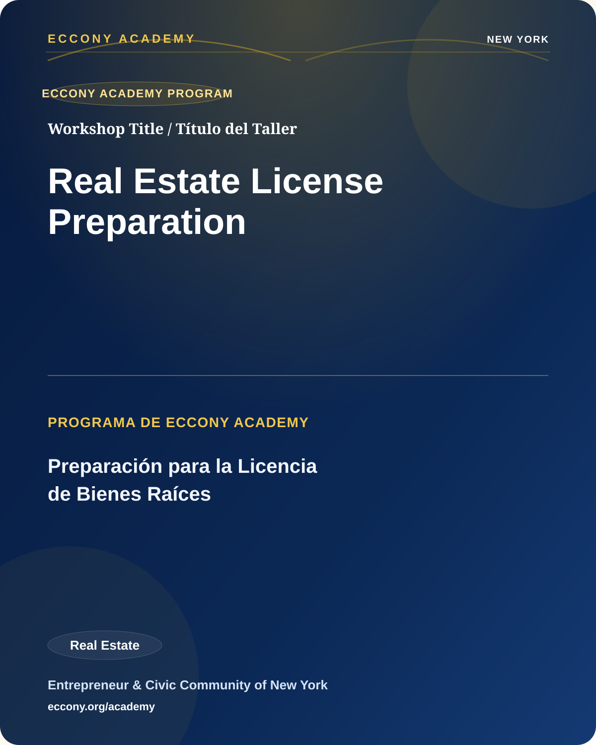 Real Estate License Preparation at ECCONY Academy