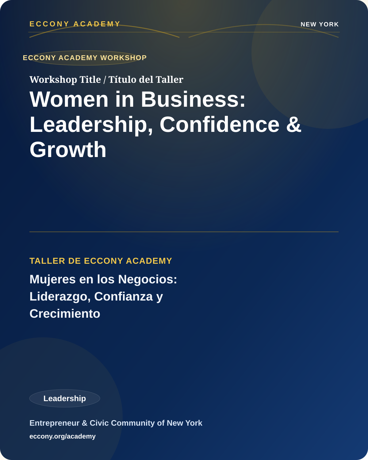 Women in Business: Leadership, Confidence & Growth at ECCONY Academy