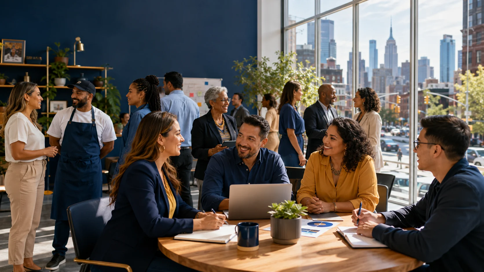 ECCONY entrepreneurs and community members in a modern New York setting